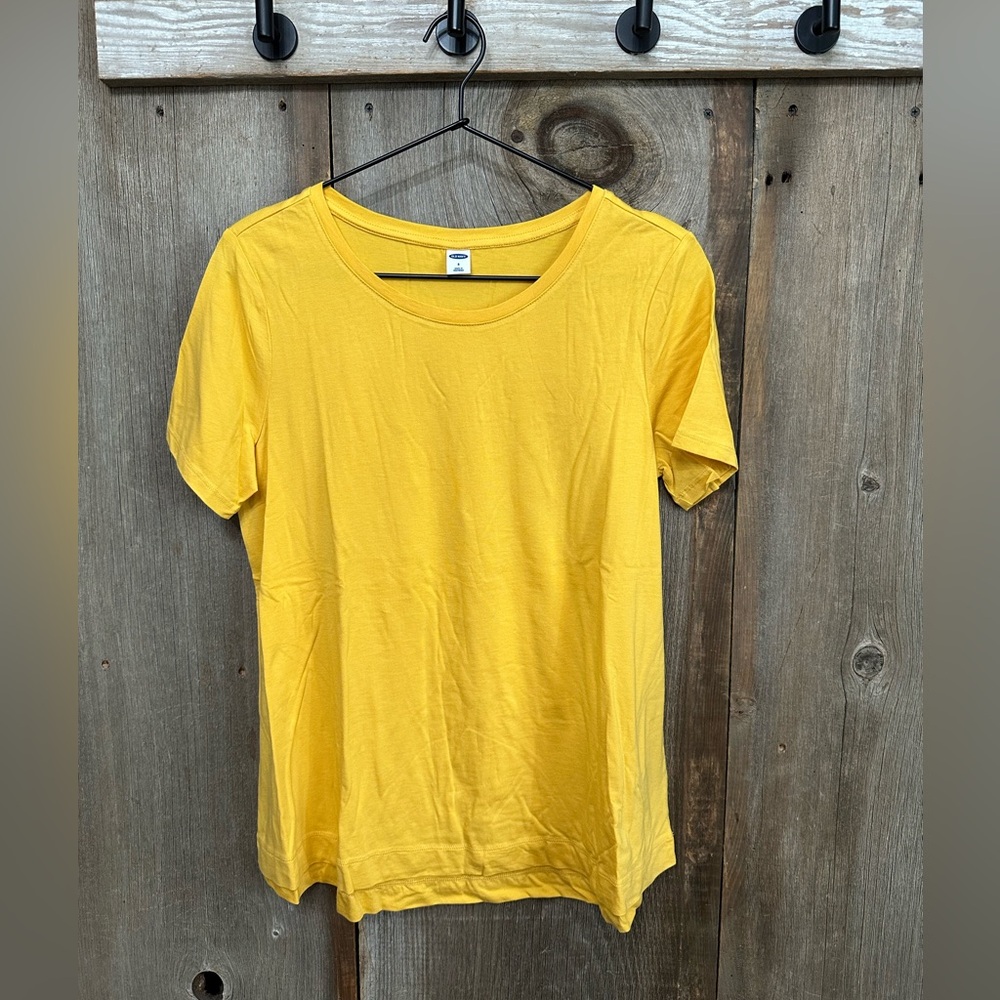 NWOT Old Navy Short Sleeve Cotton Modal Top iBee in a Bonne Yellow Orange Small